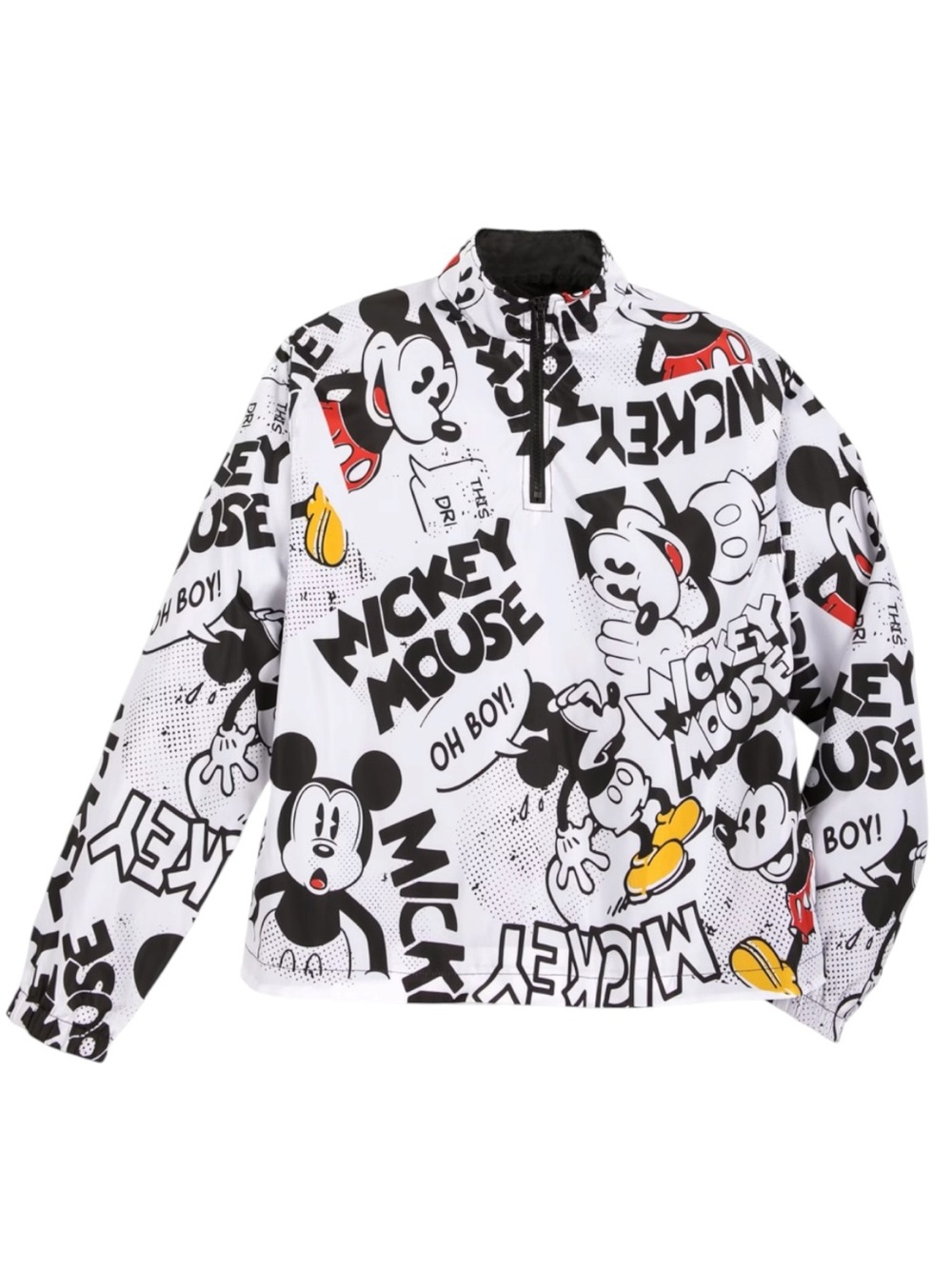 DISNEY Mickey Mouse Comic Strip Pullover Rain Jacket in White/Black Size 2X - Picture 3 of 14